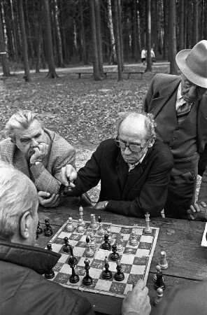 Männer beim Schachspielen im Park.in Ostrava : Männer beim Schachspielen im Park.in Ostrava, Tschechische Republik. (