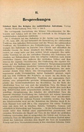 463-466 [Rezension] Schubert, Kurt, Die Religion des nachbiblischen Judentums