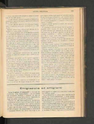 Emigrazione ed emigranti.