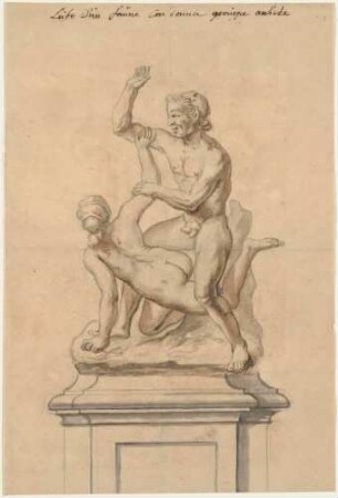 Faun und Nymphe - Vorzeichnung zum "Recueil" von Leplat