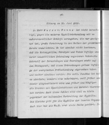 Sitzung am 30. Juni 1925.