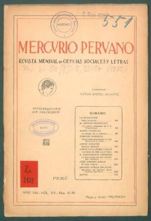 19250008083: Año 8.1925=Nr. 83/84