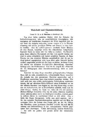 Wahrheit und Charakterbildung
