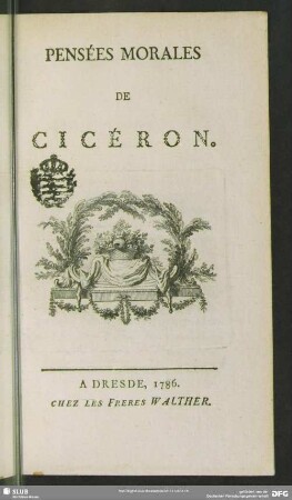 Pensées Morales De Cicéron