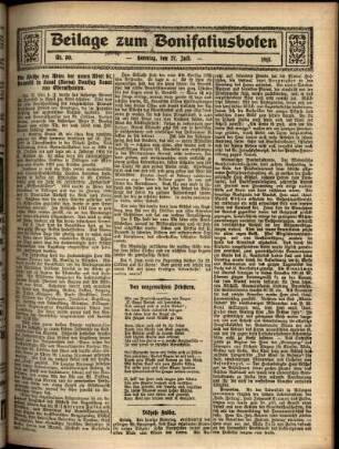 Zweite Ausgabe vom Sonntag, den 27. Juli 1913.