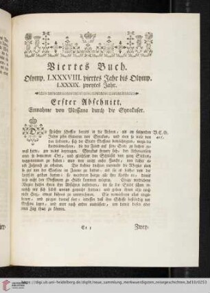 Viertes Buch: Olymp. LXXXVIII. viertes Jahr bis Olymp. LXXXIX. zweytes Jahr