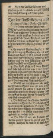 Von der Aufferstehung und Himmelfahrt Jesu Christi.