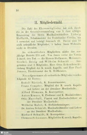 II. Mitgliederzahl