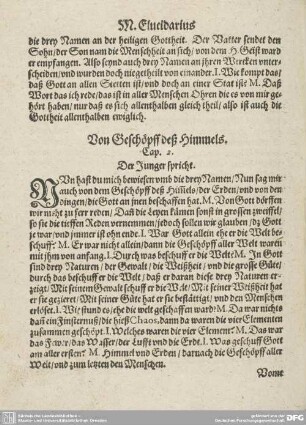 Von Geschöpff deß Himmels. Cap. 2.