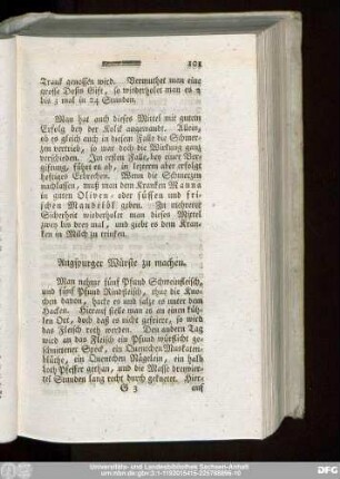 Augspurger Würste zu machen.