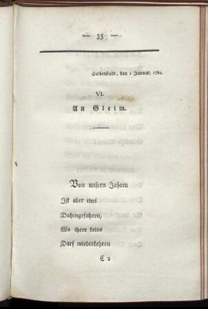 VI. An Gleim.