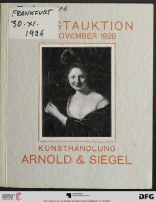 Auktion: Dienstag, den 30. November 1926