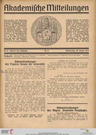 Nr. 6 (20. Januar 1921)