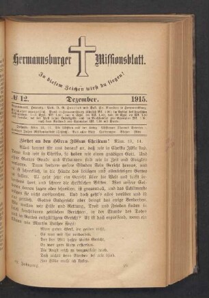 N° 12. Dezember. 1915