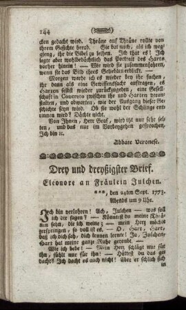 Drey und dreyßigster Brief. - Sieben und vierzigster Brief.