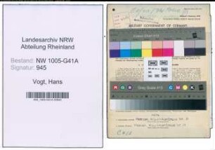 Entnazifizierung Hans Vogt , geb. 12.07.1914 (Polizist)