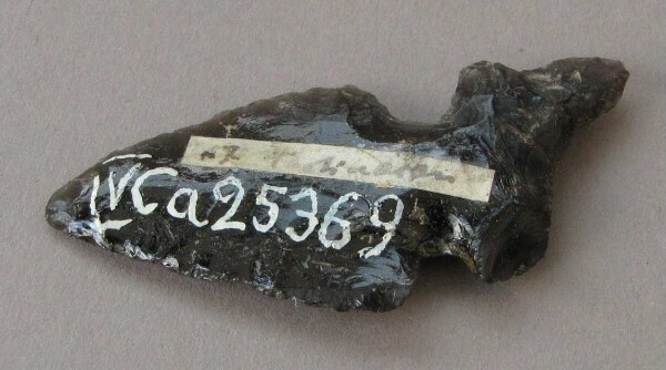 Arrowhead made from obsidian