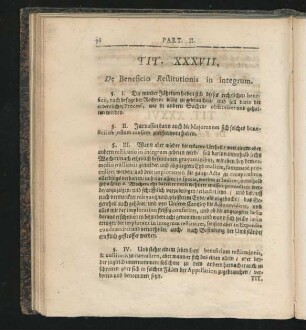 Tit. XXXVII. De Beneficio Restitutionis in integrum.