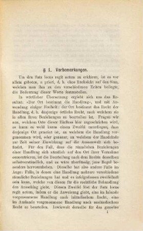 Über die Bedeutung des Satzes locus regit actum für das gemeine Recht