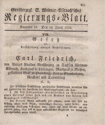 Nr. 11 : 18. Juny 1833