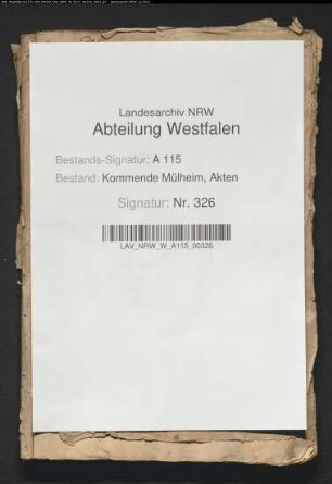"Heberegister" der Kommende Mülheim.