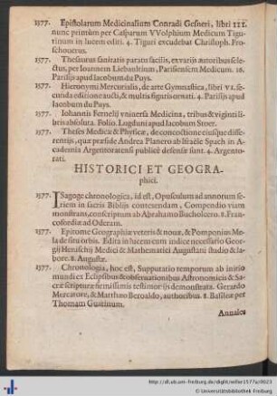 Historici Et Geographici.