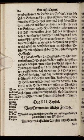 Das XII. Capitel. Von Ceremonien etlicher Festtage.
