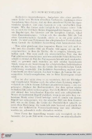 Aus dem Kunstleben