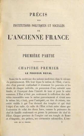 Précis des Institutions politiques et sociales de l'Ancienne France par A. Gasquet, 1