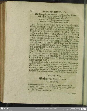 Titulus VII. Schluß der Constitution