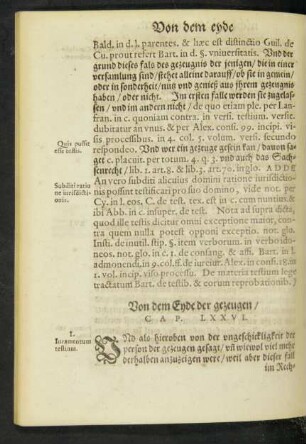 Von dem Eyde der gezeugen/ Cap. LXXVI.