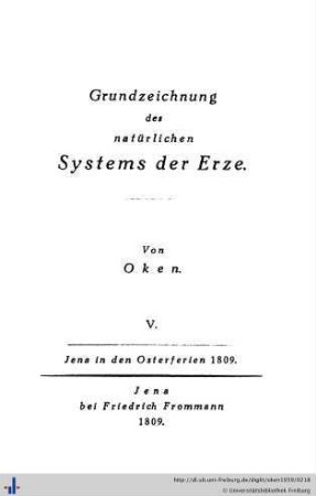 Grundzeichnung des natürlichen System der Erze.