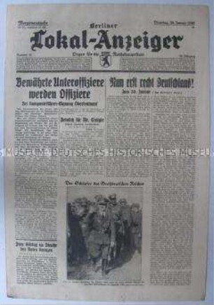 Tageszeitung "Berliner Lokal-Anzeiger" u.a. zum Jahrestag der Regierungsübernahme durch Hitler