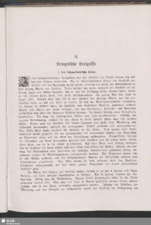 III. Kriegerische Ereignisse