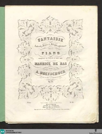 Fantaisie : Andante, veloce et allegro spiritoso pour le piano; op. 31
