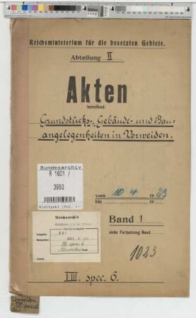 Grundstücks-, Gebäude- und Bauangelegenheiten in Vorweiden