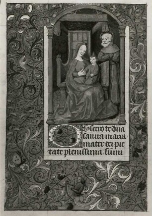 Heilige Familie : Heilige Familie (Illumination eines Stundenbuches) (1401/1500). Gotha: Forschungsbibliothek Memb. II 176 fol. 21 v