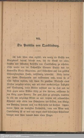 VI. Die Pröbstin von Quedlinburg