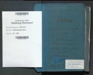 Schleifenbaum; Friedrich, Bergassessor; Prüfungs- u. Personalakten Band 1 (Ausarbeitungen)