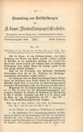 Zweiundzwanzigster Band. 1901. Zehnte Lieferung. - Nr. 34. - Nr. 37.