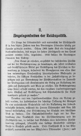 II. Angelegenheiten der Reichspolitik.