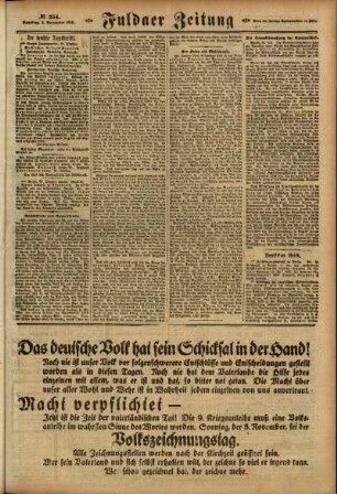 Zweite Ausgabe vom Samstag, den 02. November 1918.