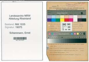 Entnazifizierung Ernst Schemmann , geb. 06.08.1891 (Steiger)