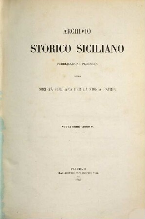 Archivio storico siciliano. 5. 1880