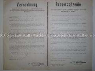 Maueranschlag mit einer Verordnung über das Vereins- und Versammlungsrecht (deutsch und polnisch)