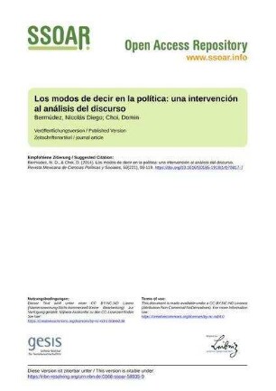 Los modos de decir en la política: una intervención al análisis del discurso