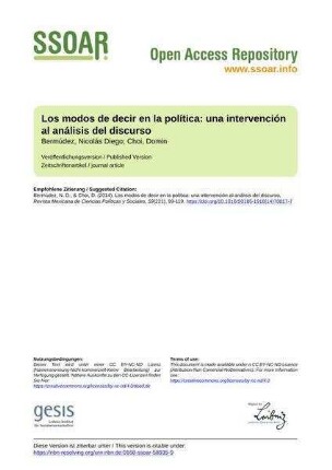 Los modos de decir en la política: una intervención al análisis del discurso