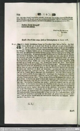 N.96. Kauff-Brieff über einige Zinß zu Preunigsheim de Anno 1606