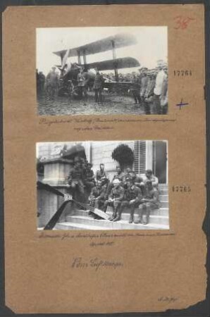 Rittmeister v. RICHTHOFEN (Pour le mérite) im Kreise seiner Kameraden
