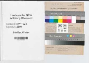 Entnazifizierung Walter Pfeiffer , geb. 10.02.1899 (Vorarbeiter)